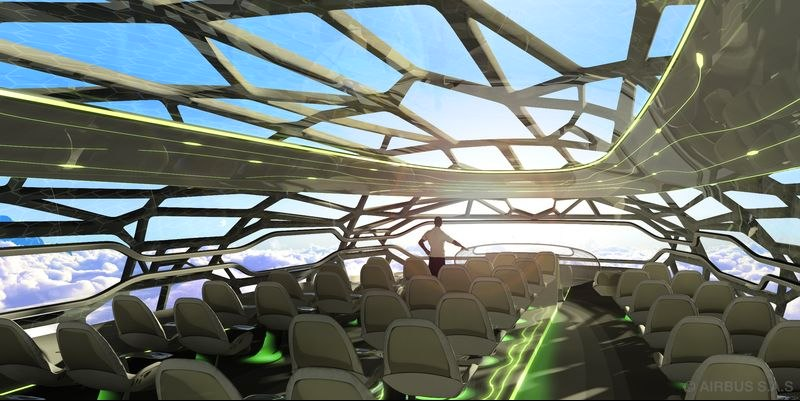 Illustration for article titled Awesome Concept Art for a Transparent Airplane, Coming in 2050